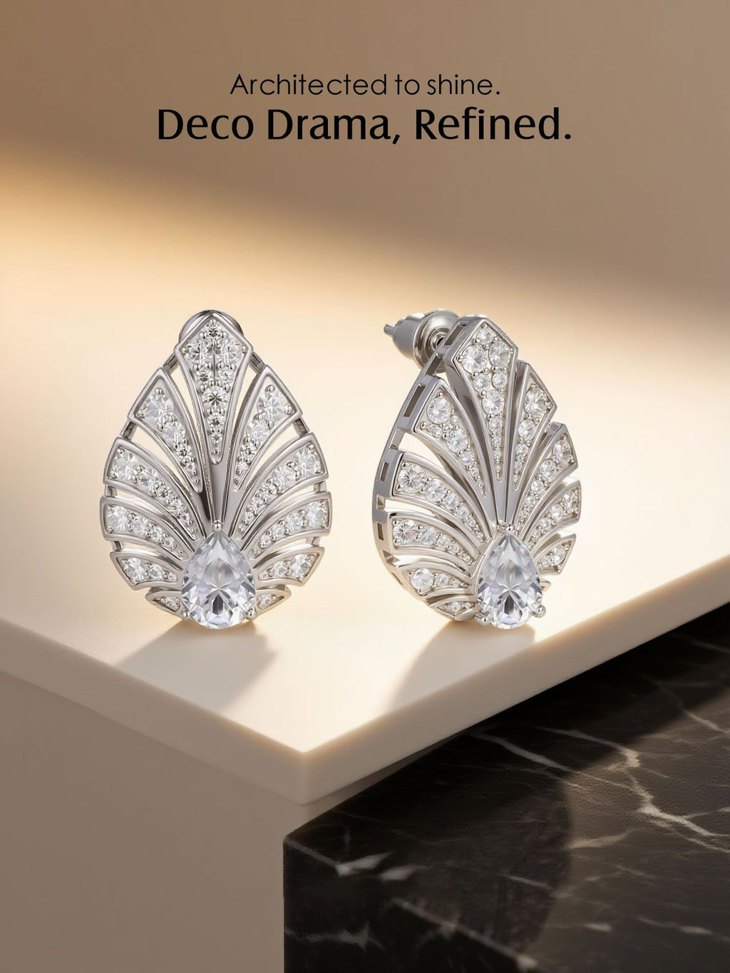 14K Pave-Set Diamond Earrings