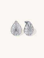 14K Pave-Set Diamond Earrings