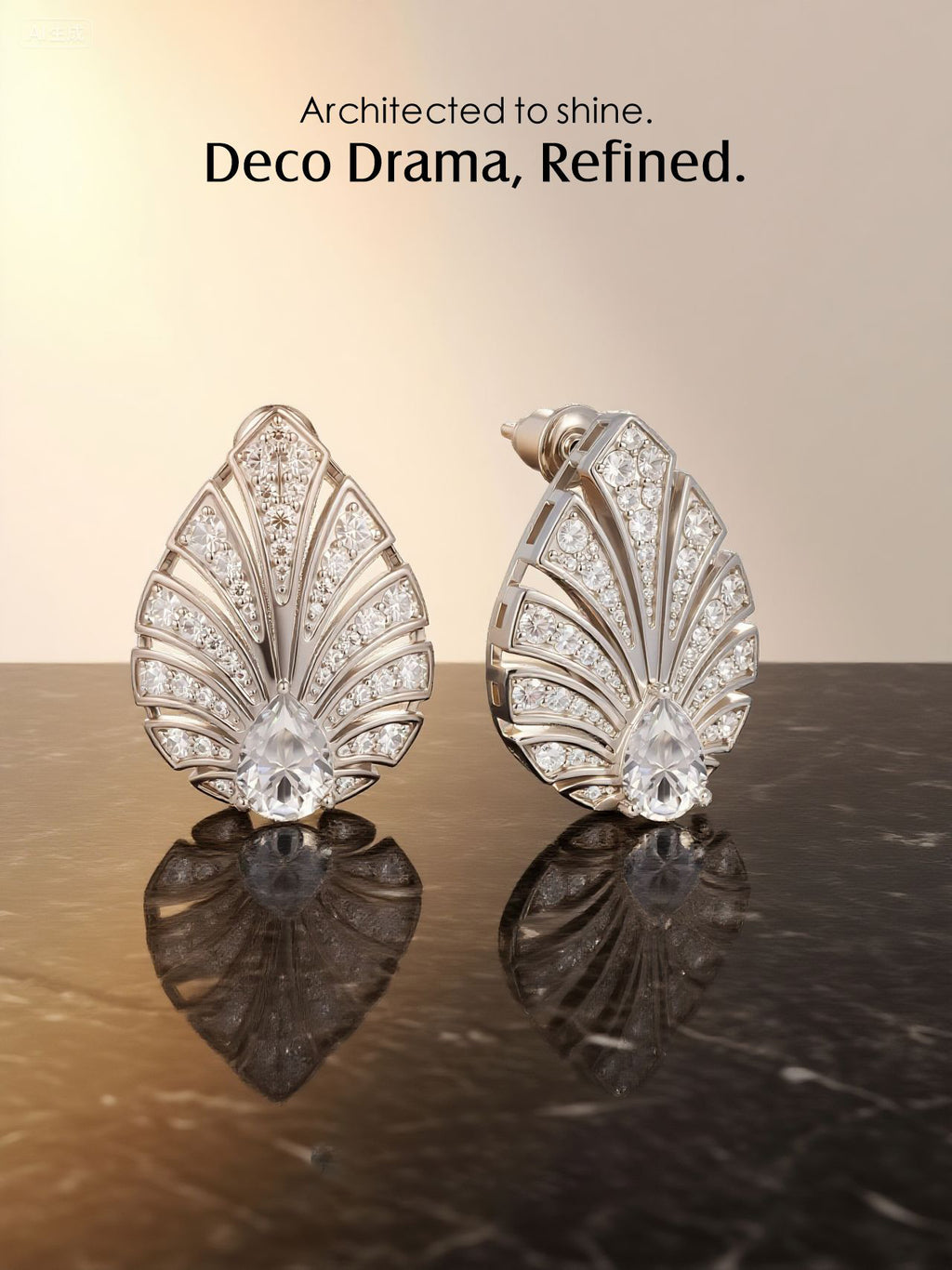 14K Pave-Set Diamond Earrings