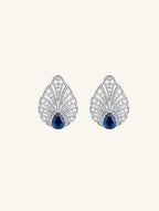 14K Pave-Set Diamond Earrings