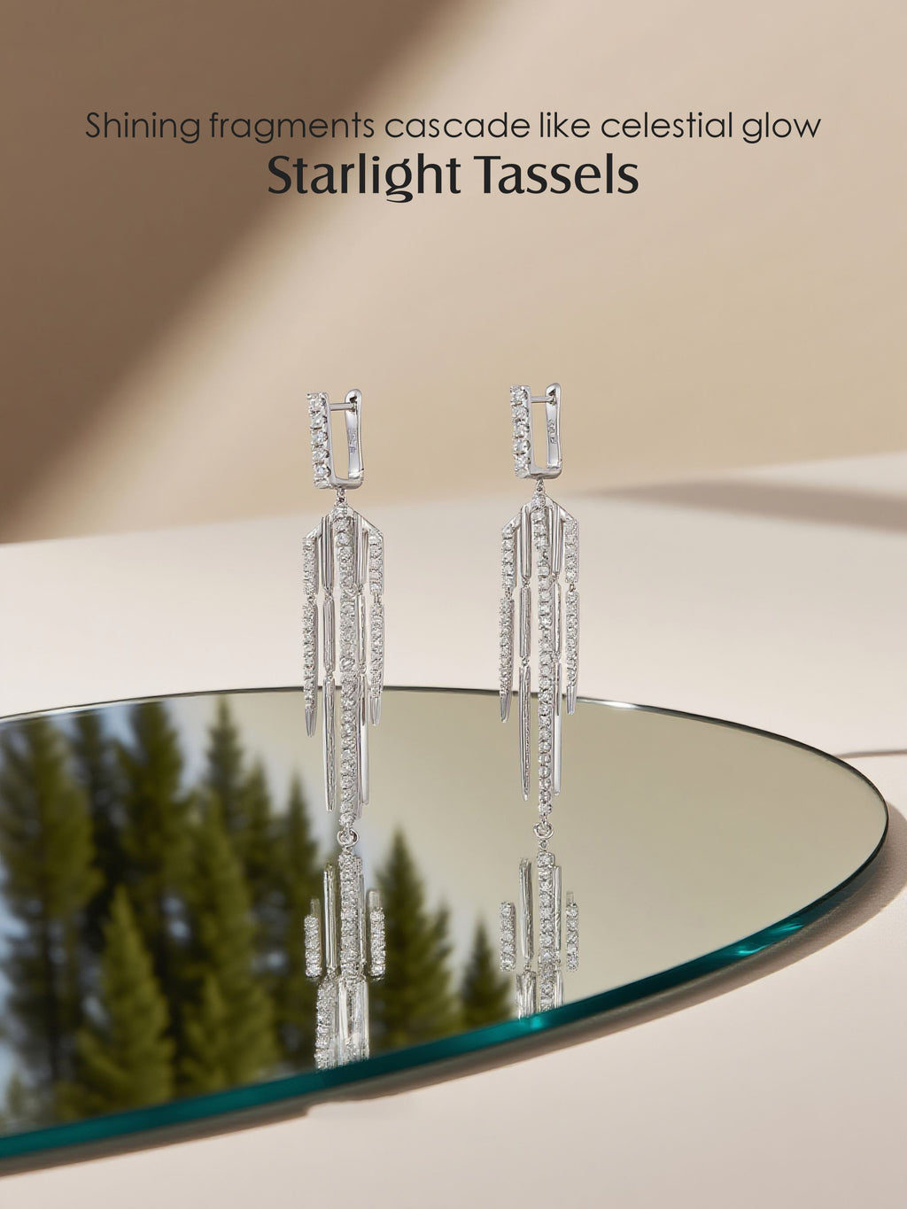 14K Tassel-Line Diamond Earrings