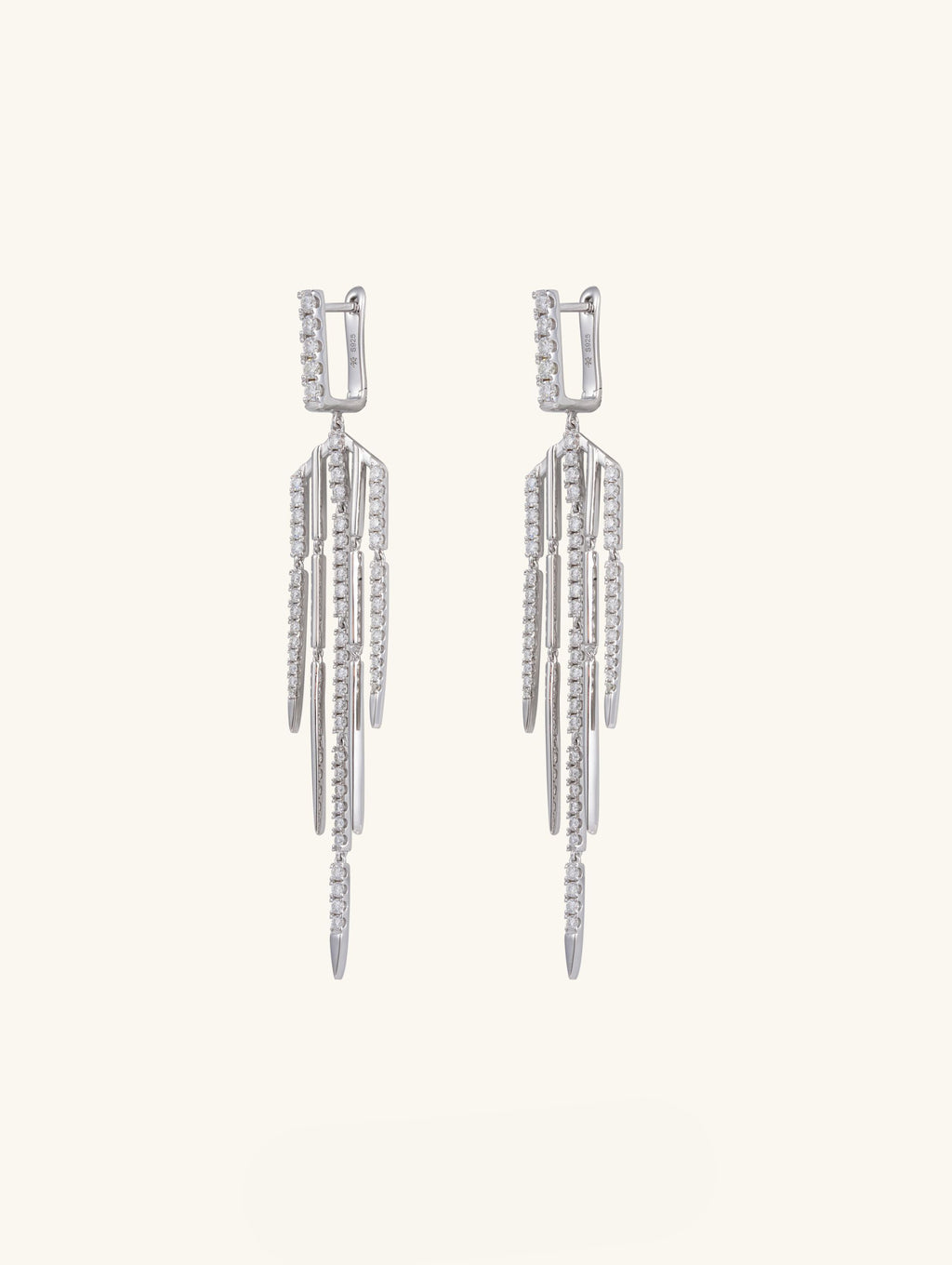 14K Tassel-Line Diamond Earrings