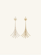 Neon Gradient Tassel Line Diamond 14K Earrings
