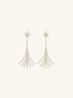 Neon Gradient Tassel Line Diamond 14K Earrings