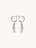 14K Fashionable Pave-Set Diamond Earrings