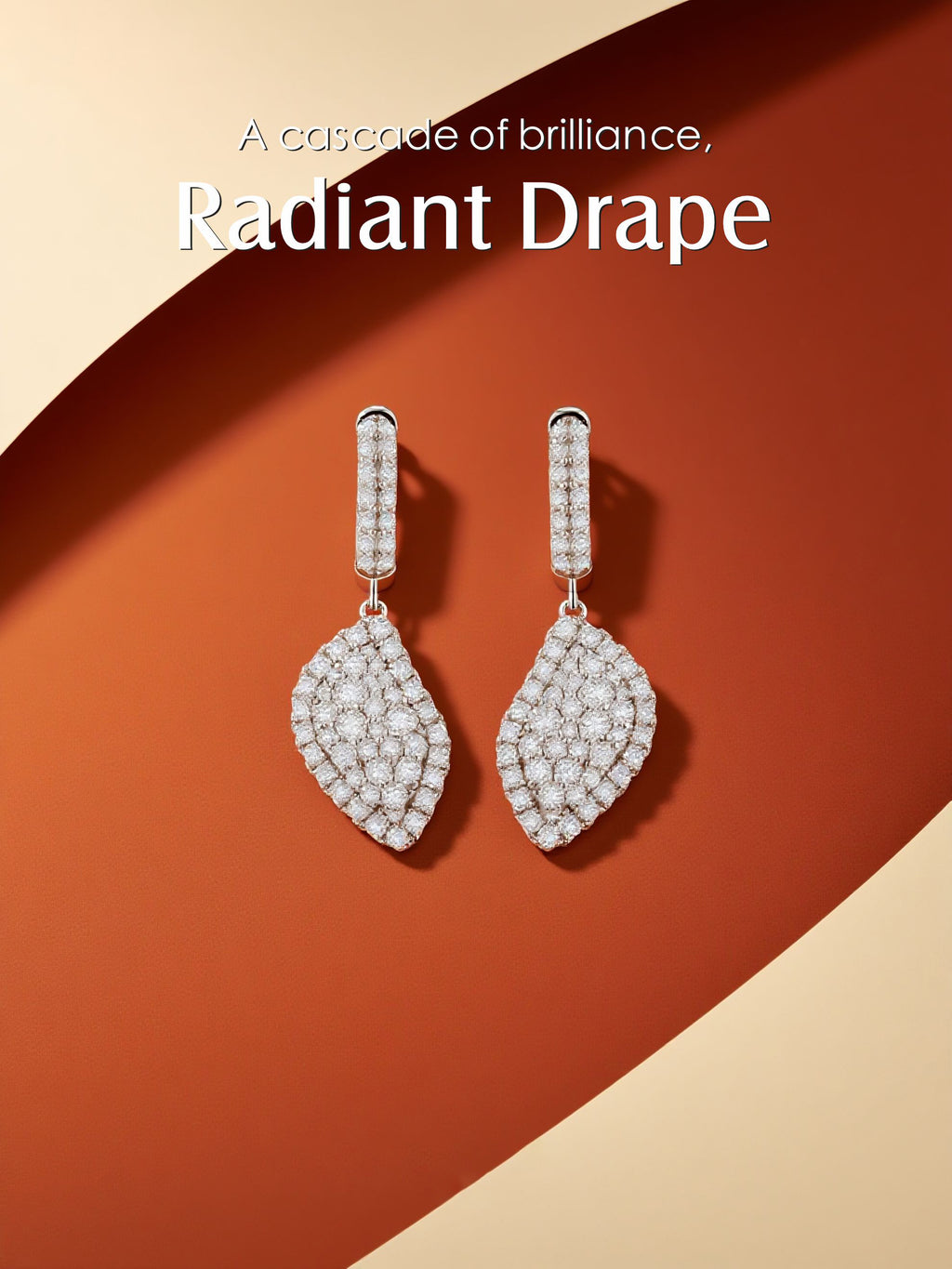 14K Fashionable Pave-Set Diamond Earrings