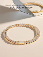 20mm Diamond 14K Cuban Chain