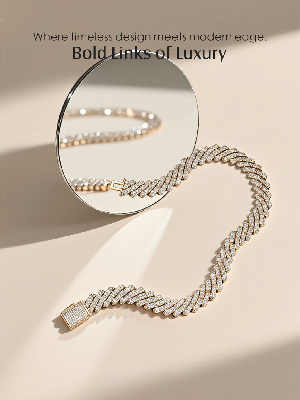 20mm Diamond 14K Cuban Chain