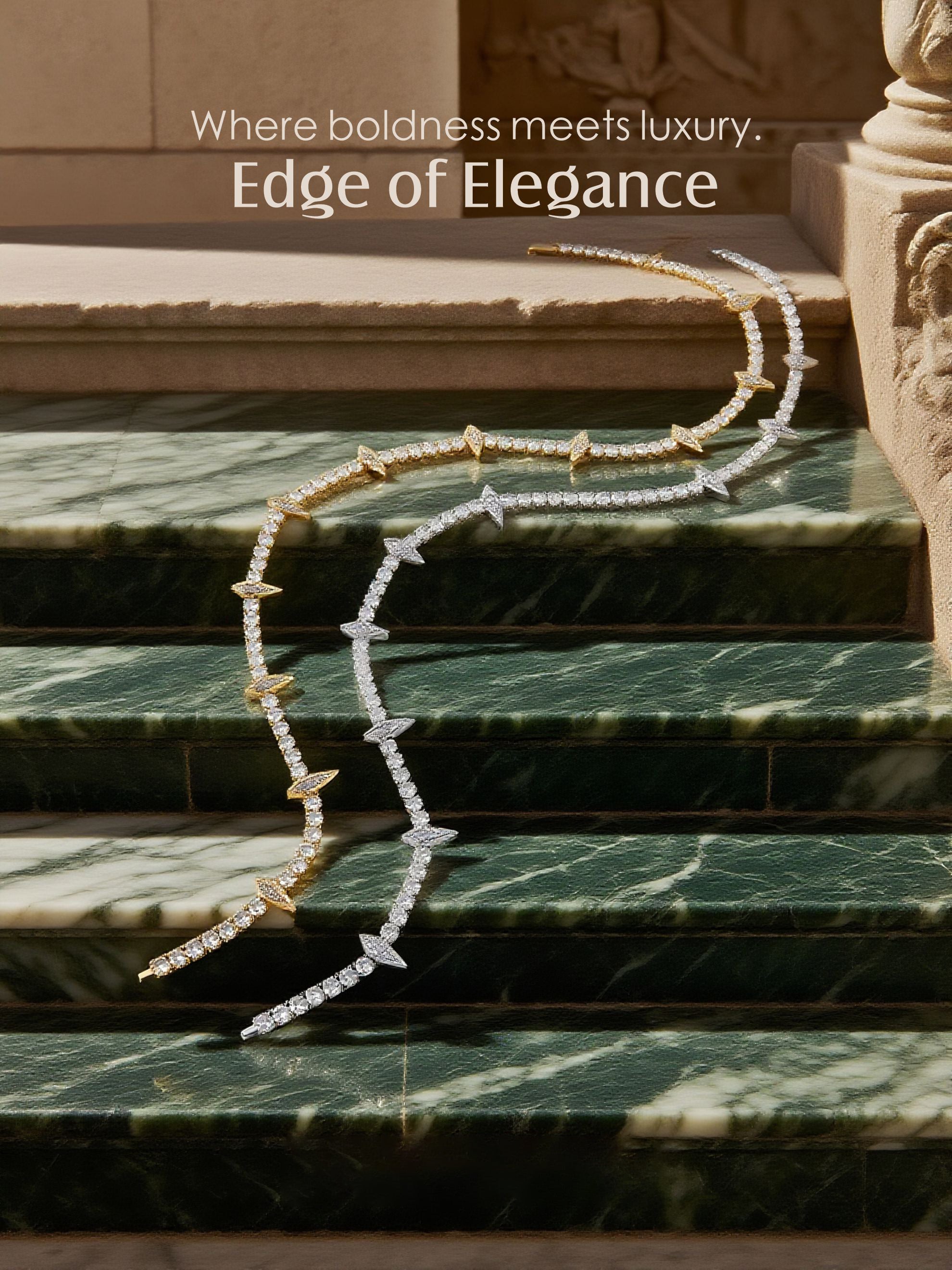 Diamond 14K Leopard Claw-Style Tennis Chain