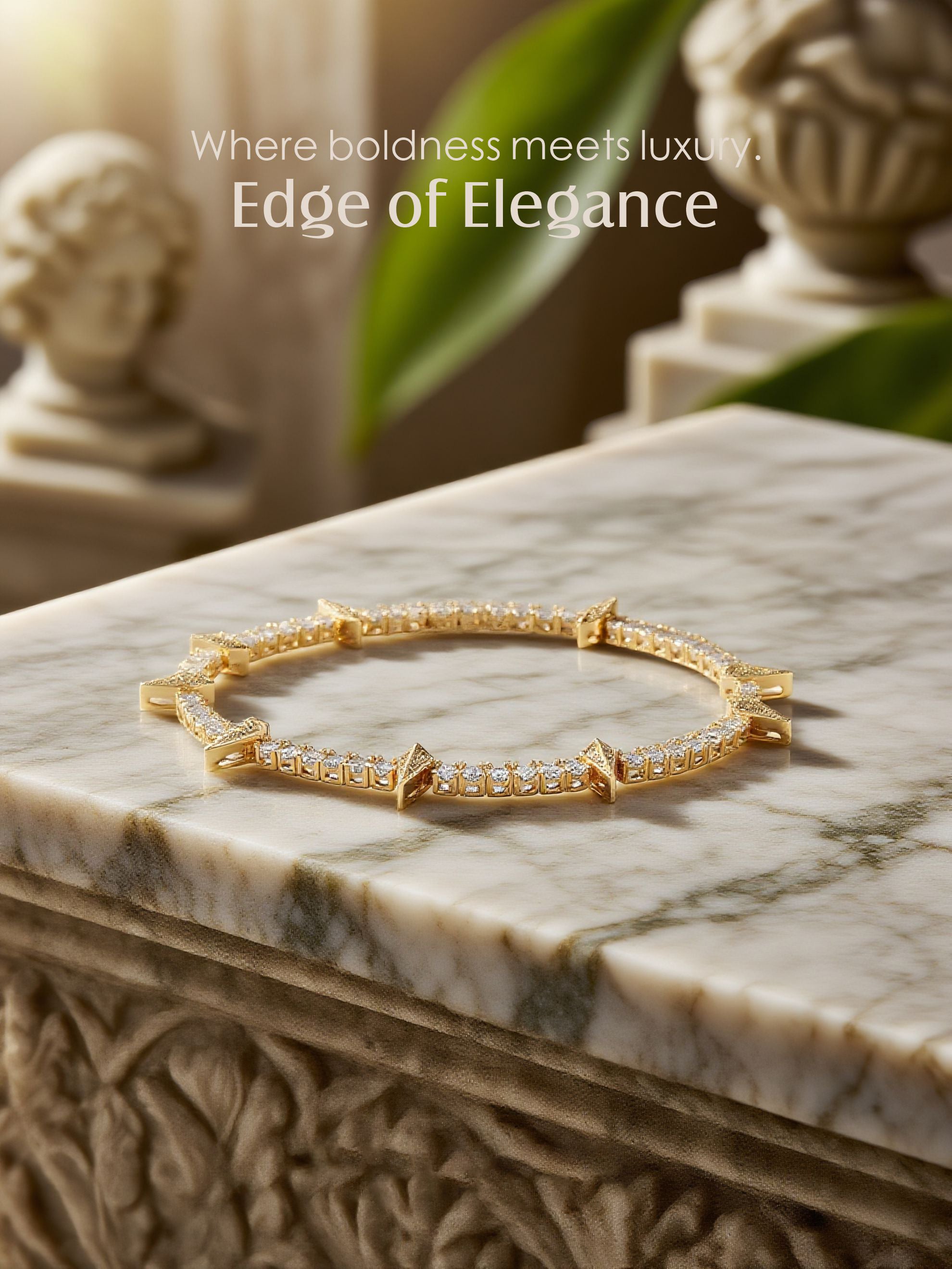 Diamond 14K Leopard Claw-Style Tennis Chain