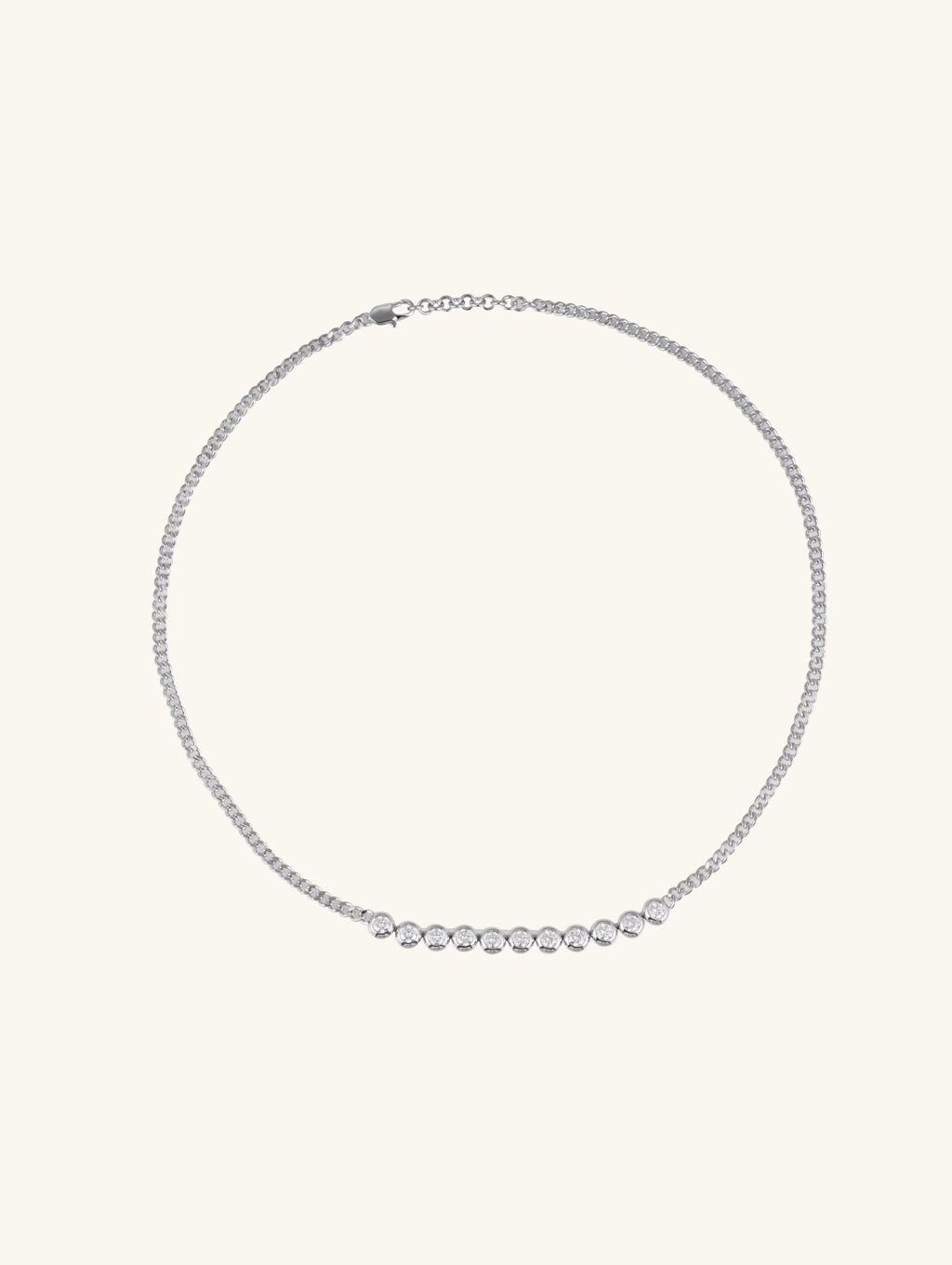 14K Sleek Bubble Diamond Necklace