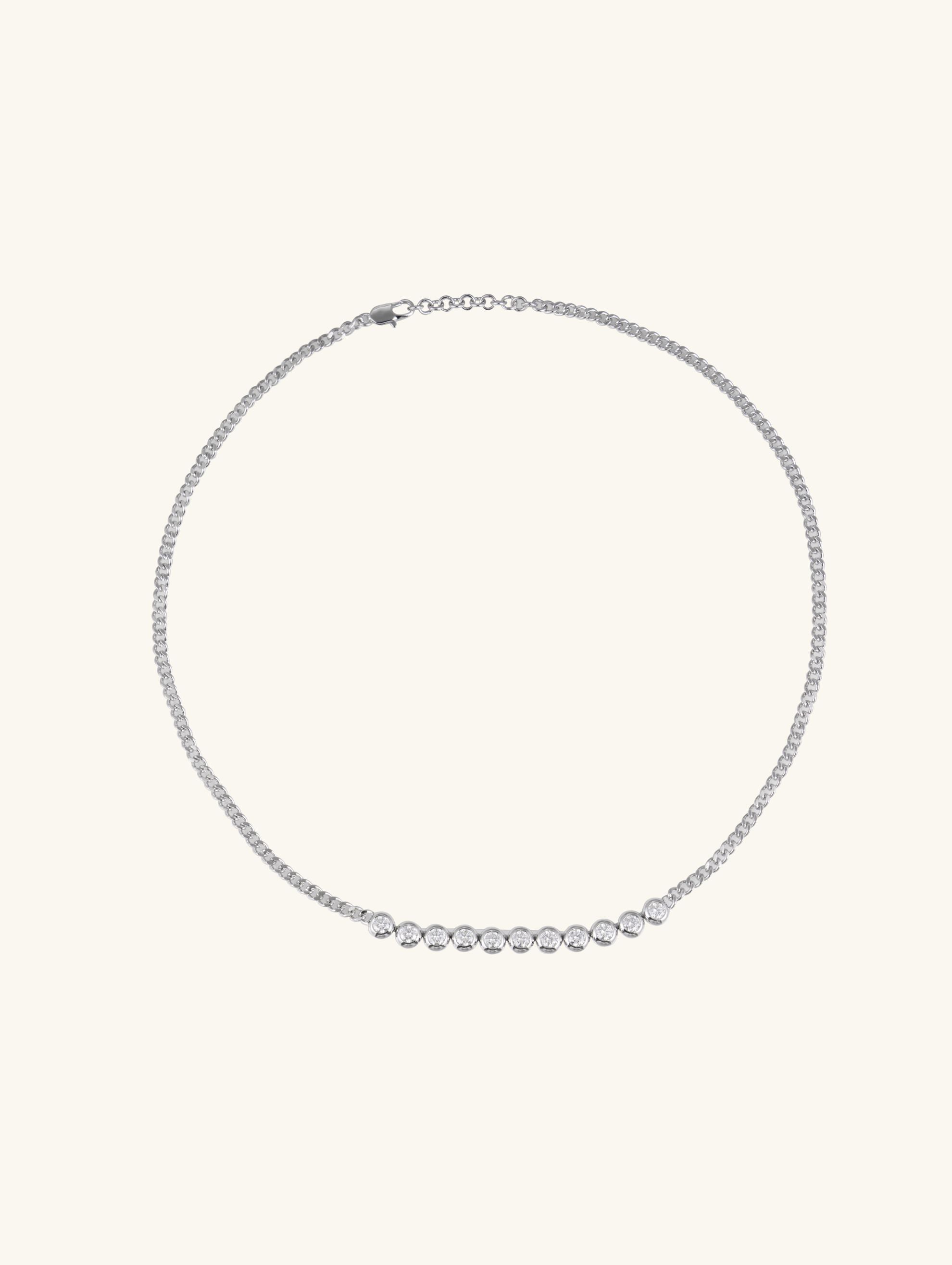 14K Sleek Bubble Diamond Necklace