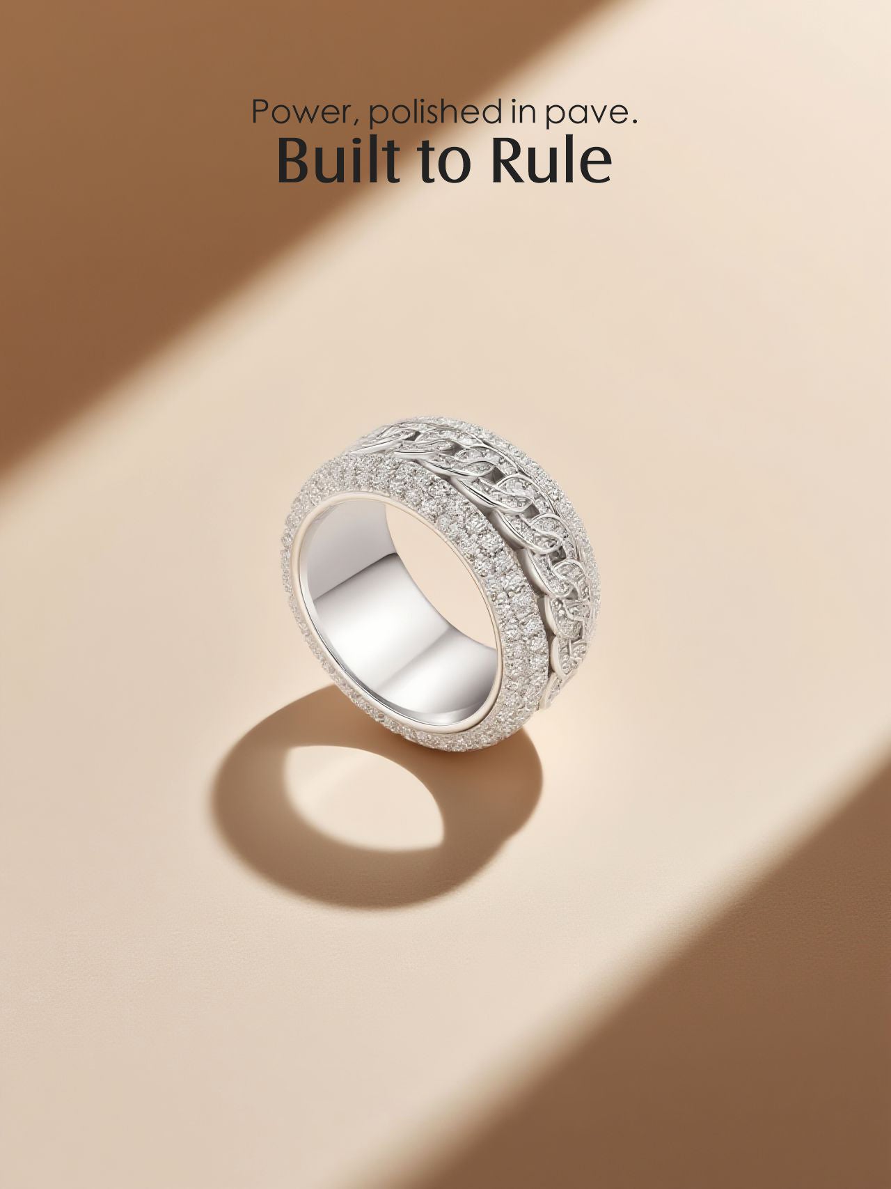 Chain Pave Cuban Ring