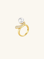 Pearl Pavé Curve Ring
