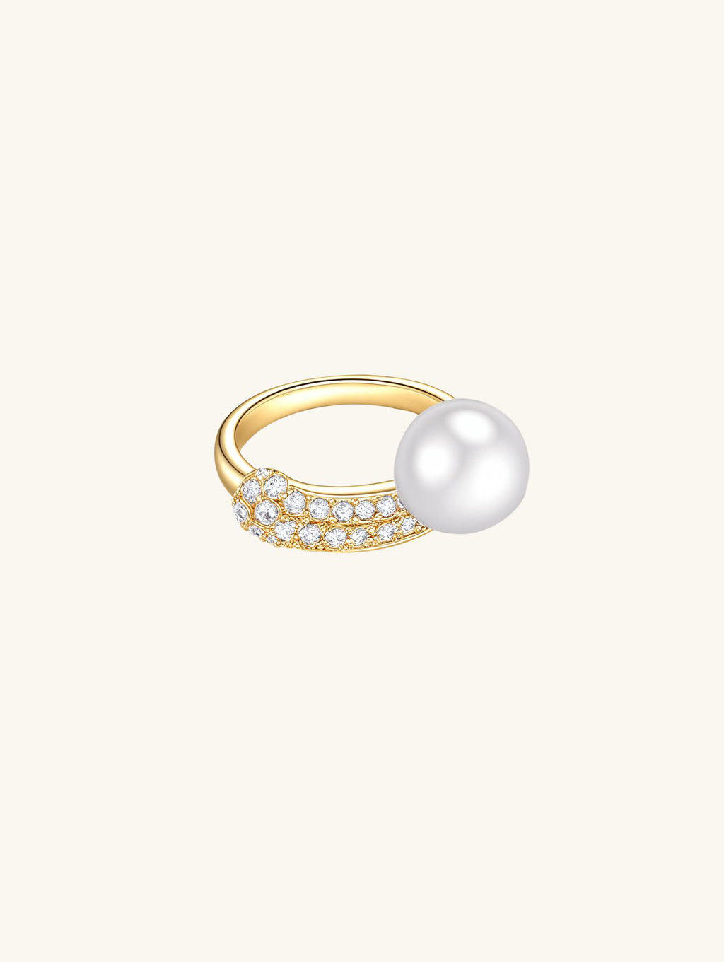 Pearl Pavé Curve Ring