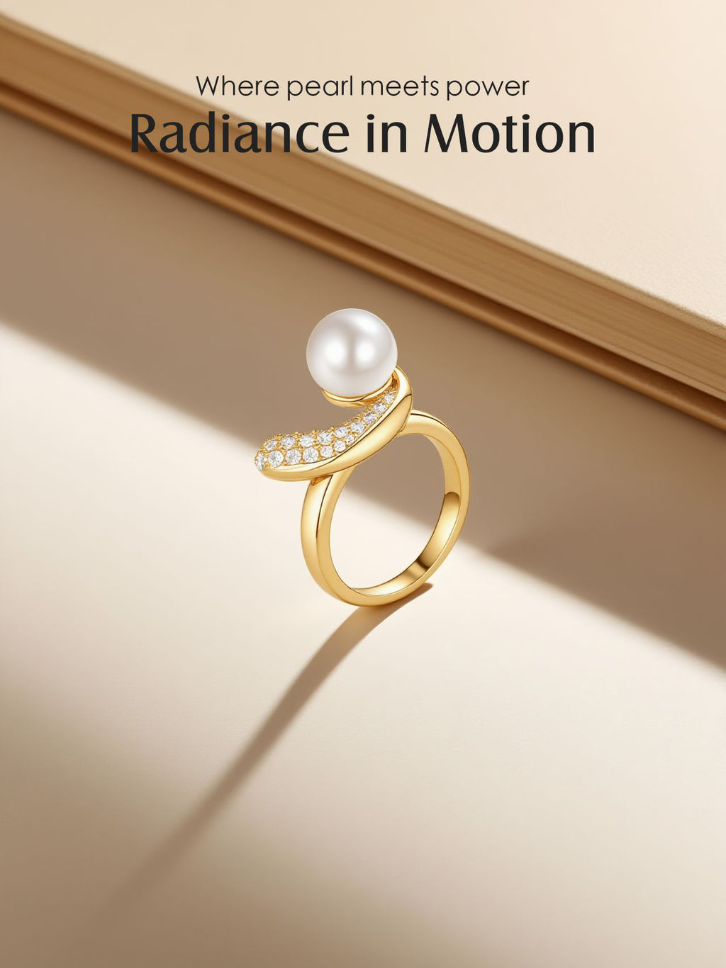 Pearl Pavé Curve Ring