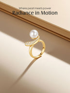 Pearl Pavé Curve Ring
