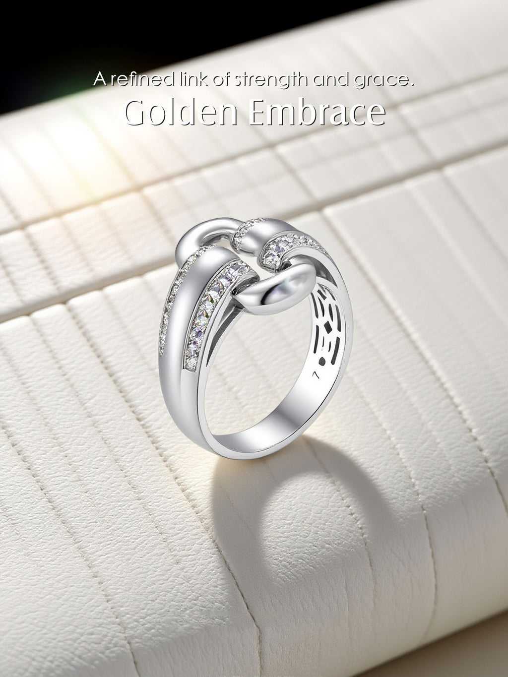 14K Gold Diamond Clip Donut Ring