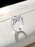 14K Gold Diamond Clip Donut Ring