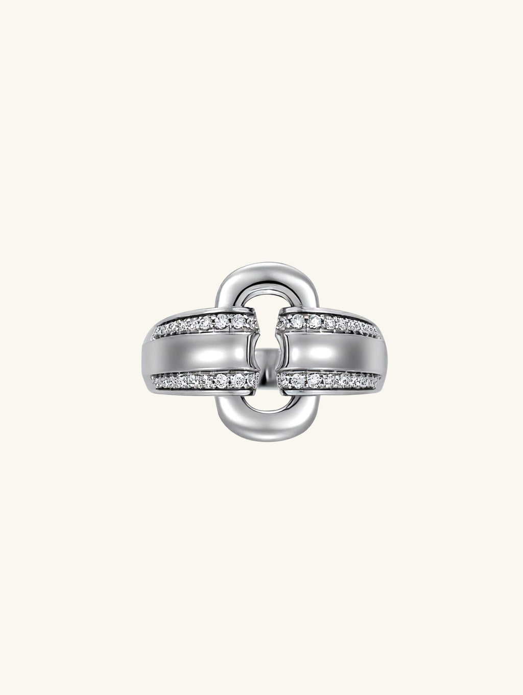 14K Gold Diamond Clip Donut Ring