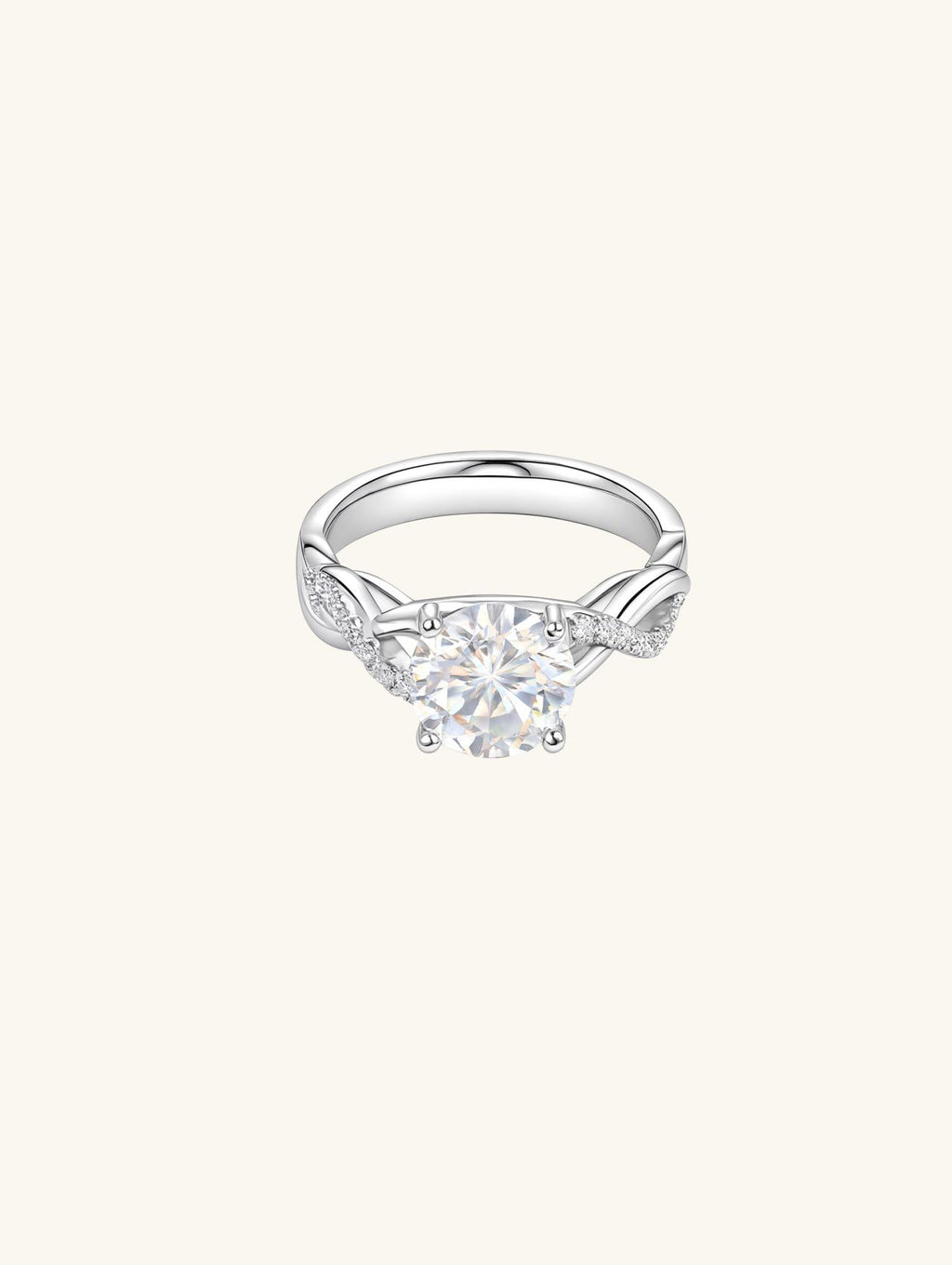 14K Large Round Diamond Ring