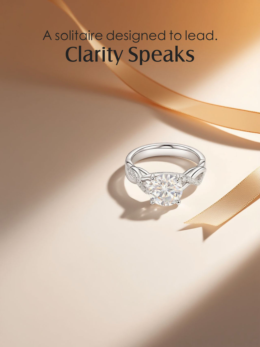 14K Large Round Diamond Ring