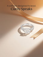 14K Large Round Diamond Ring