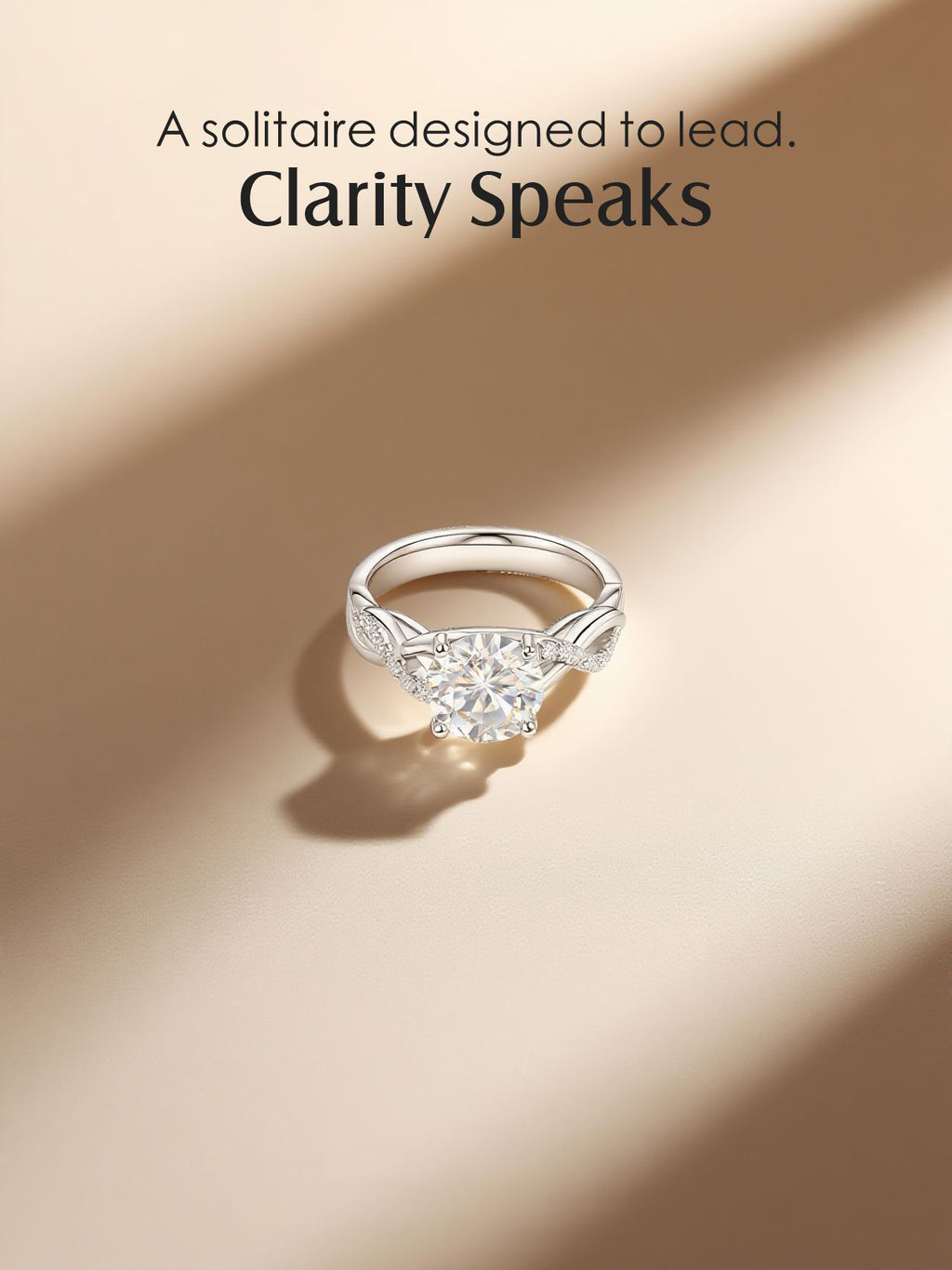 14K Large Round Diamond Ring