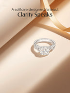 14K Large Round Diamond Ring