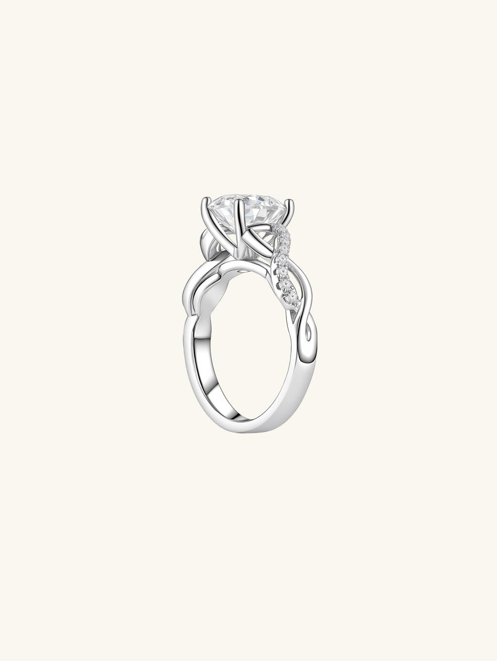 14K Large Round Diamond Ring