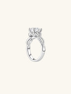 14K Large Round Diamond Ring