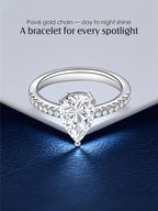 14K Large Teardrop-shaped Diamond Ring