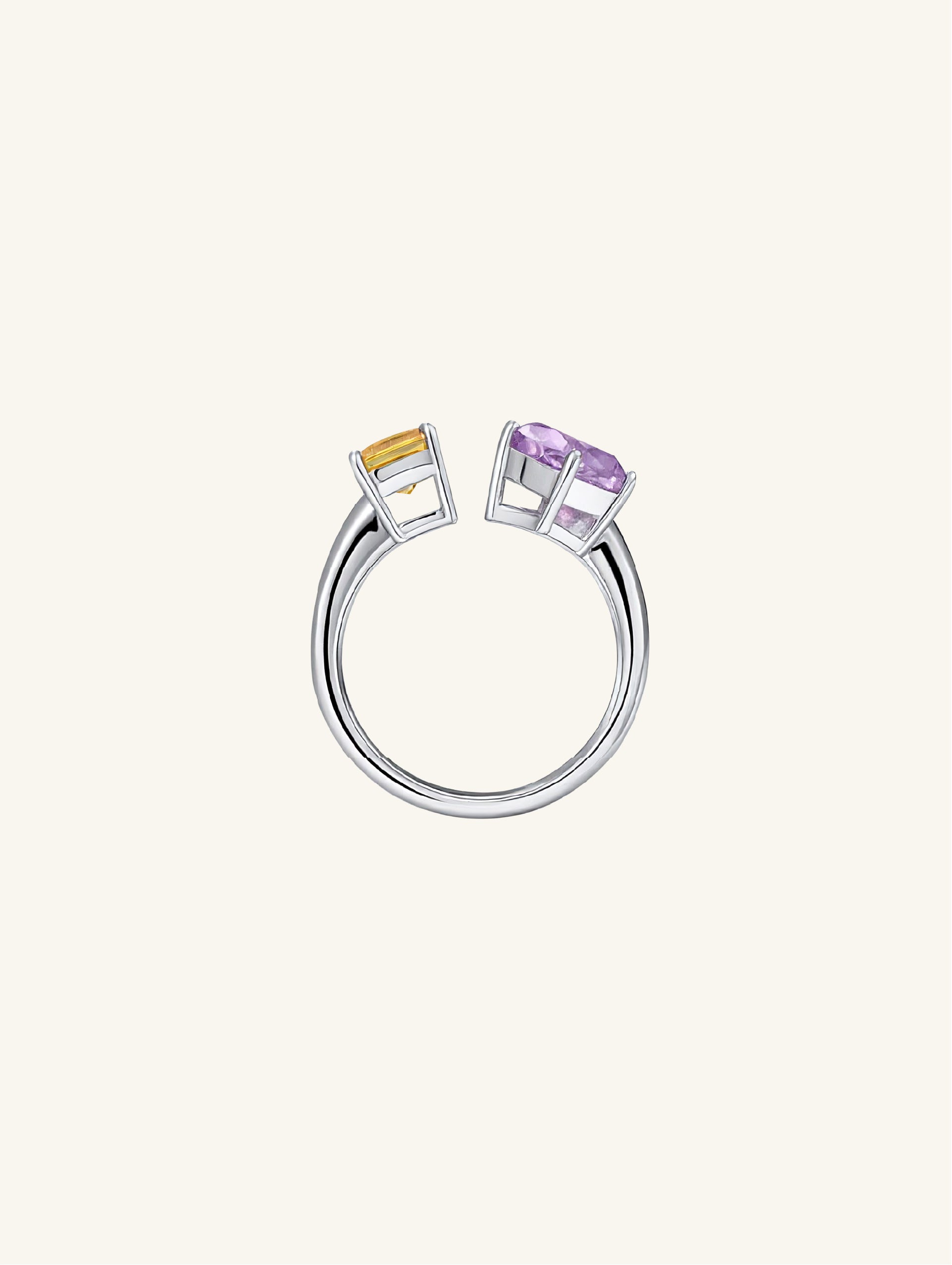Two-Color Gemstone 14K Ring
