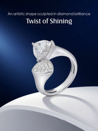 Geometric Gemstone 14K Diamond Ring