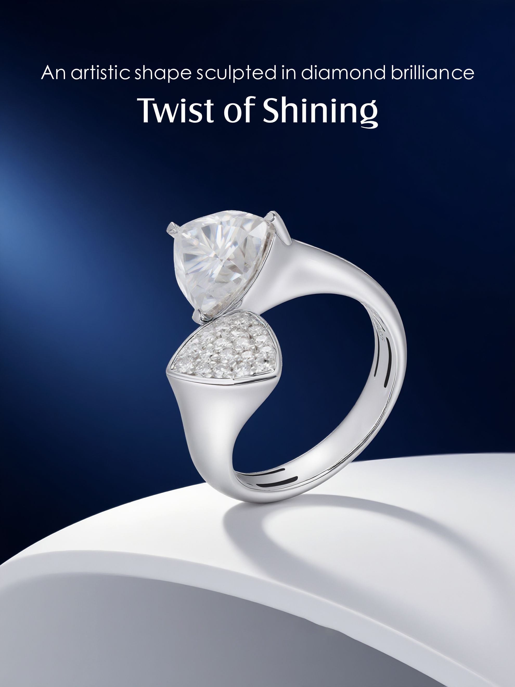 Geometric Gemstone 14K Diamond Ring