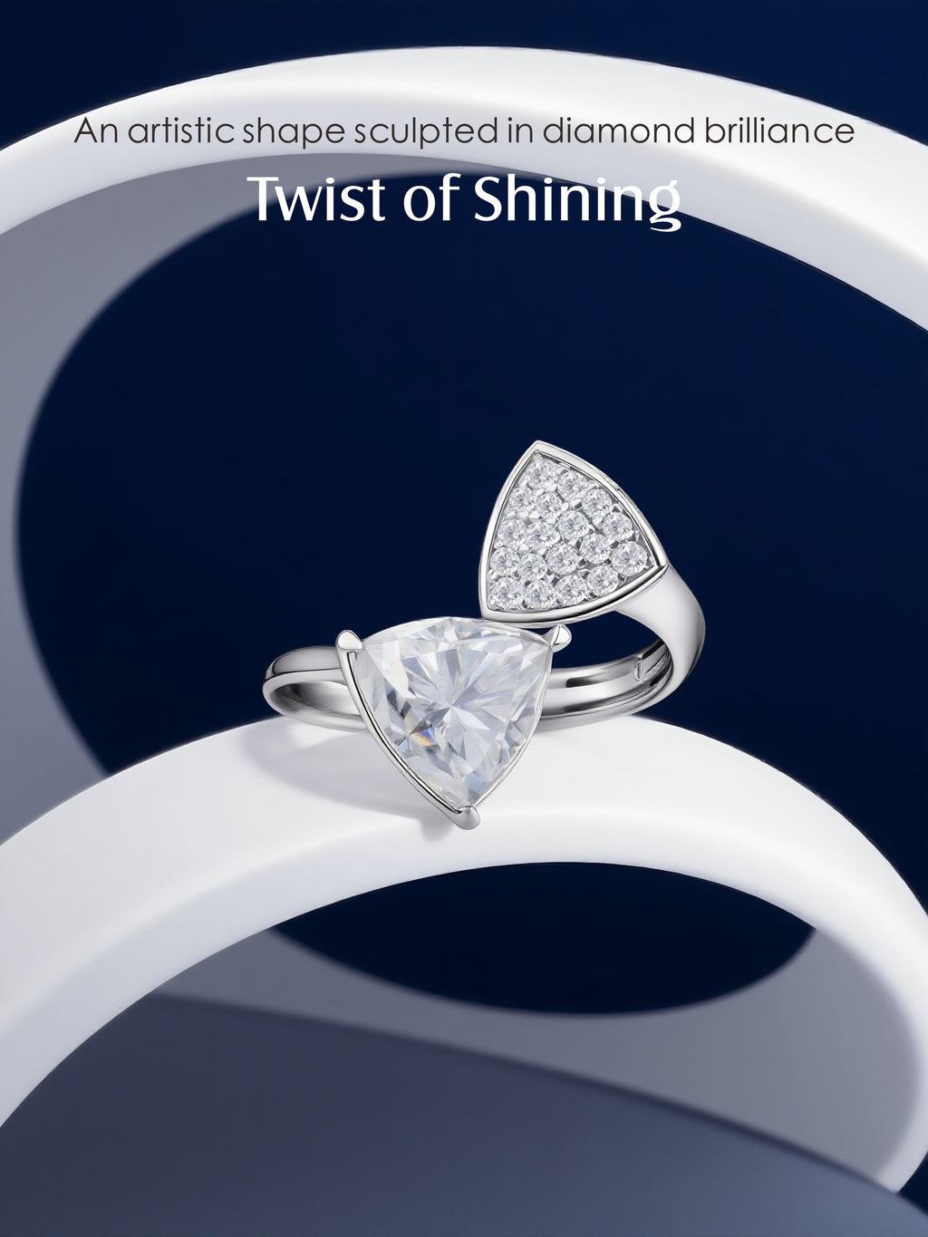 Geometric Gemstone 14K Diamond Ring