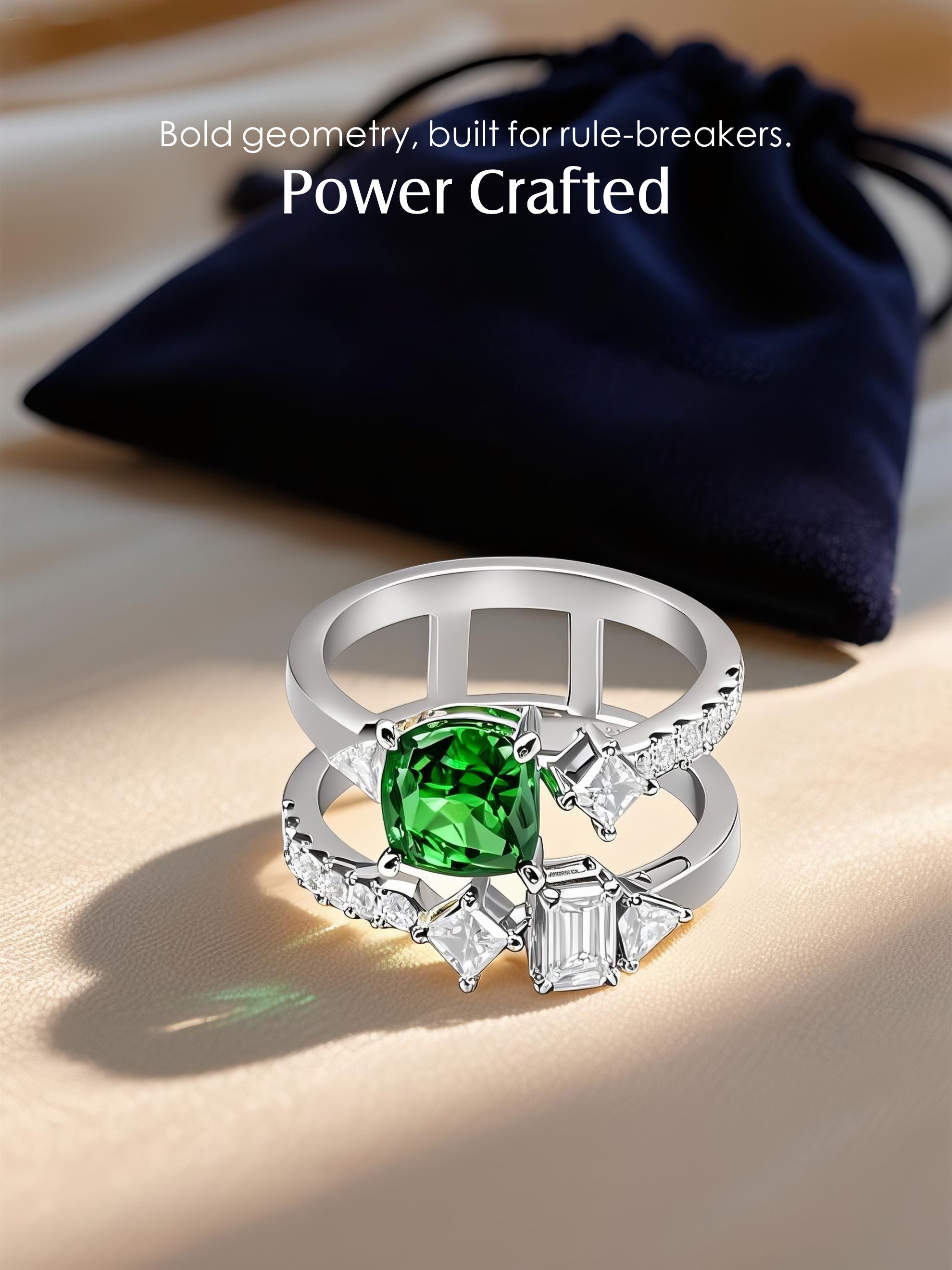 Fashionable 14K Colored Gemstone Diamond Ring