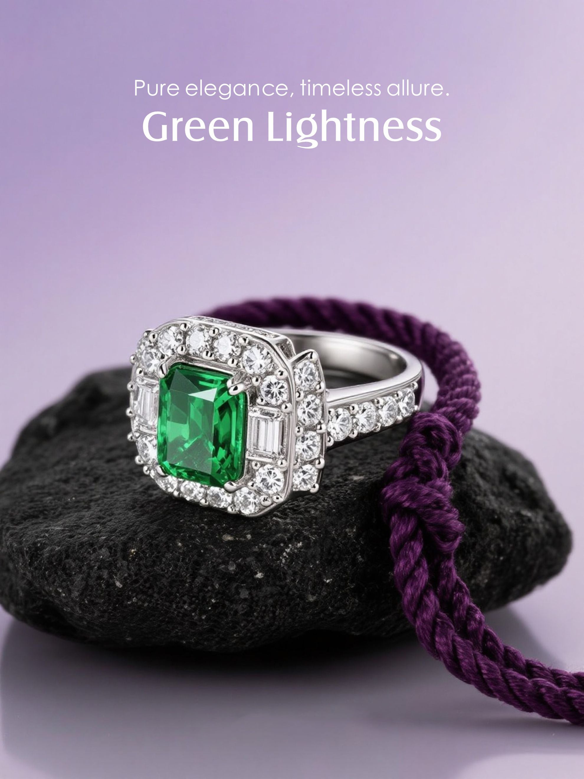 Square 14K Colored Gemstone Diamond Ring