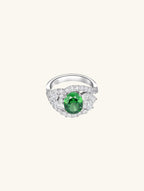 Round 14K Colored Gemstone Diamond Ring