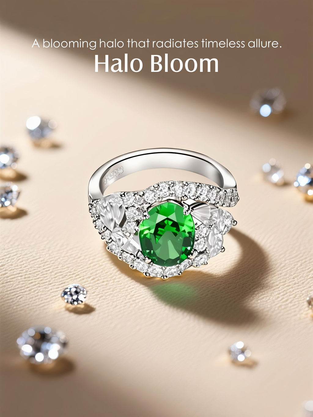 Round 14K Colored Gemstone Diamond Ring