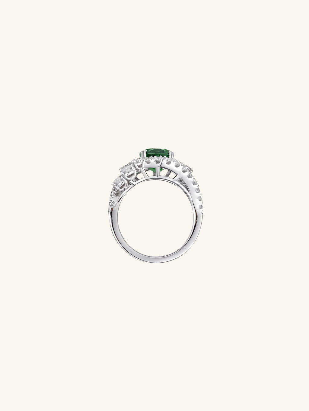 Round 14K Colored Gemstone Diamond Ring