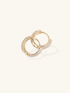 14K Bubble Round Diamond Stud Earrings