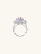 Oval Pink Gem Halo Ring