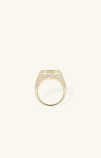 Dollar Sign Sparkle Signet Ring
