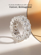 Hollow Double Row Diamond Ring