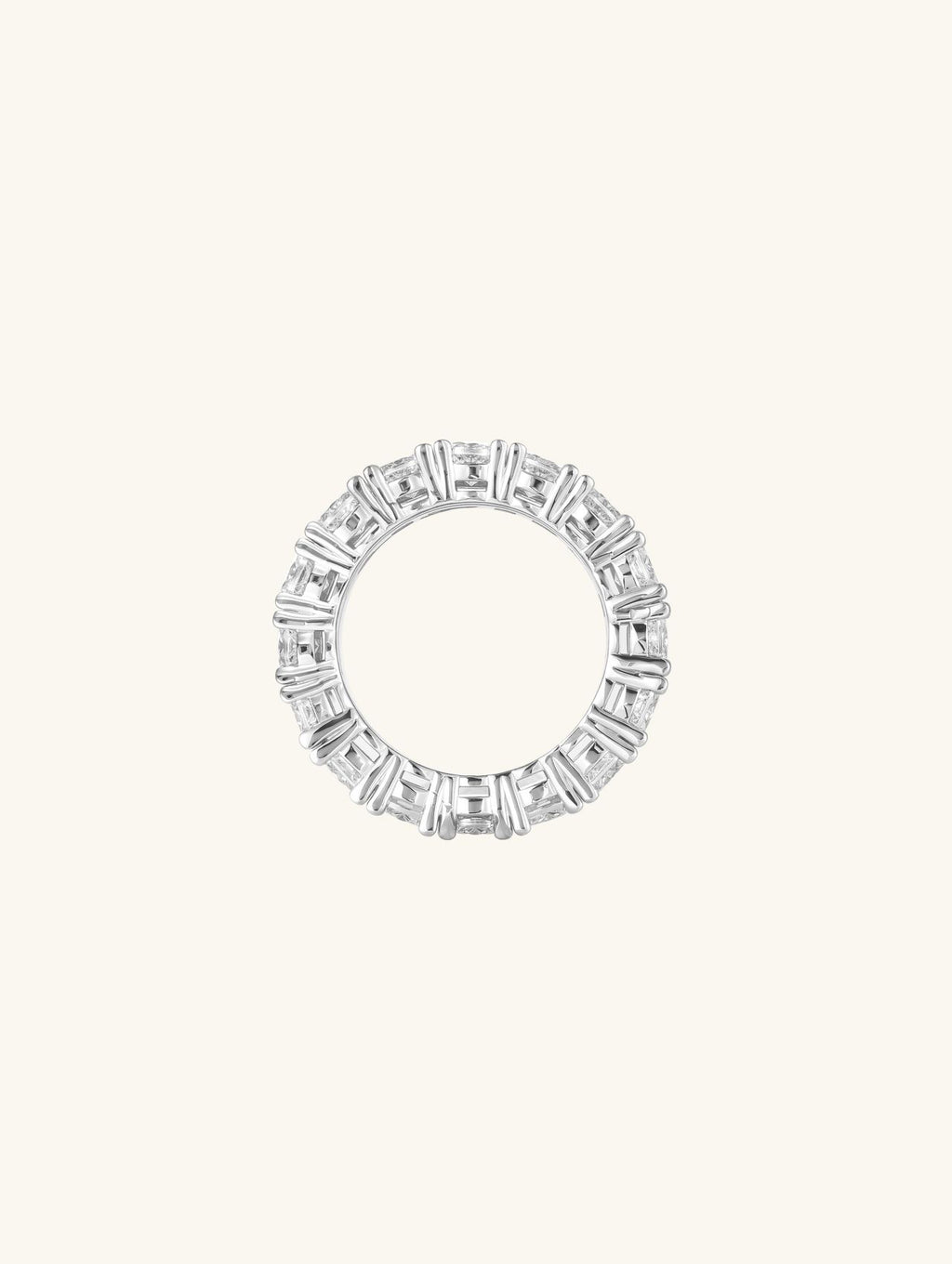 Hollow Double Row Diamond Ring