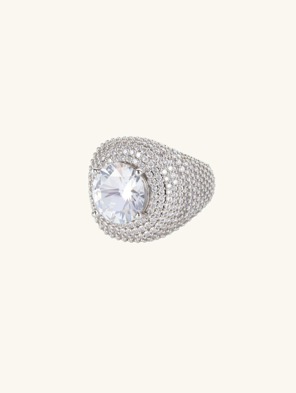 Pigeon Egg 14K Large Diamond Ring