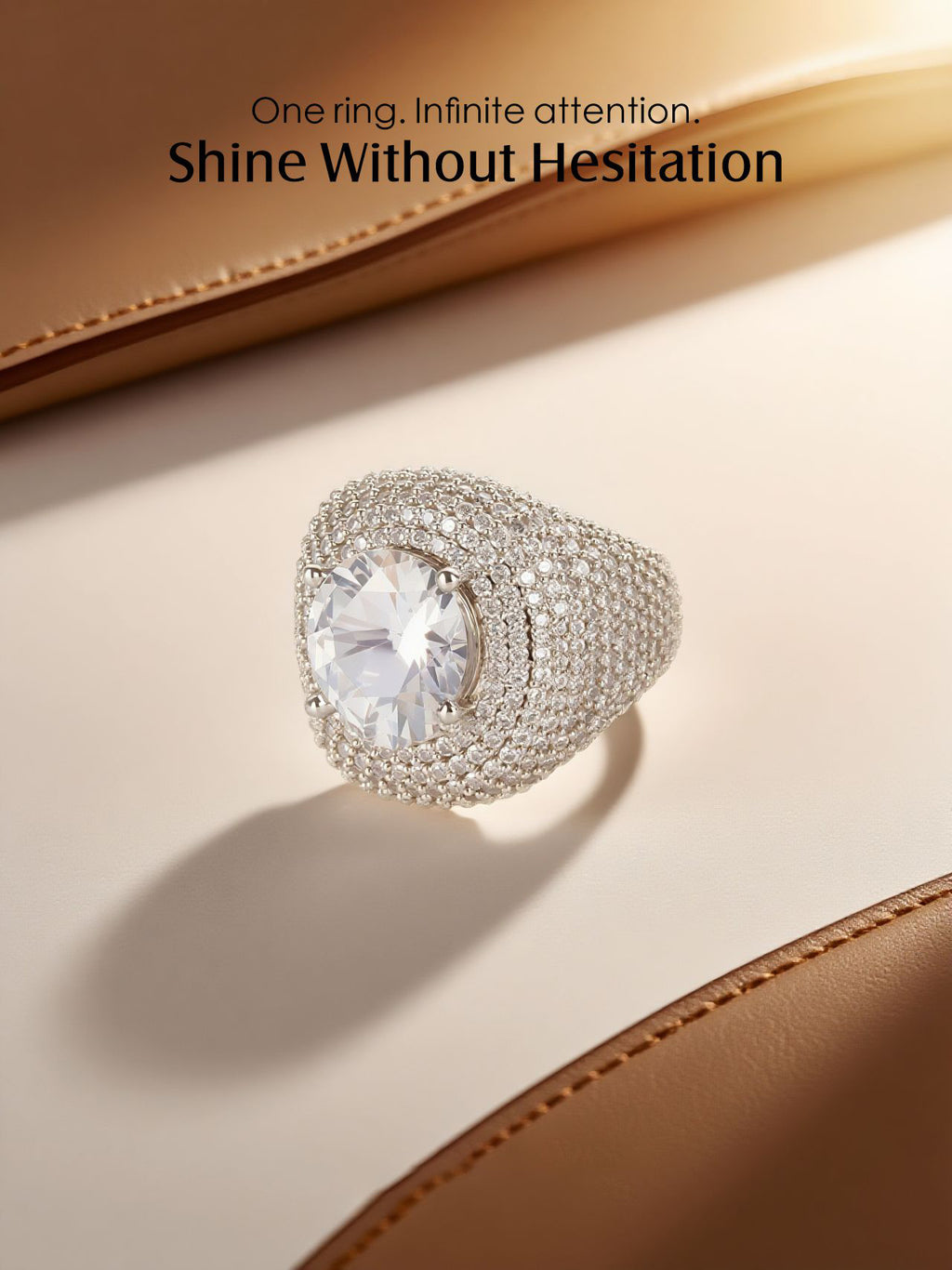 Pigeon Egg 14K Large Diamond Ring