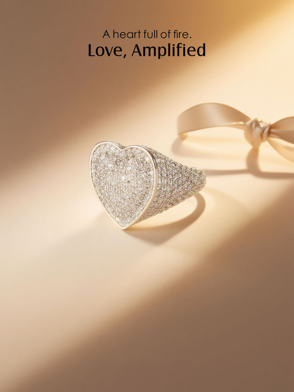 14K Diamond Heart Ring