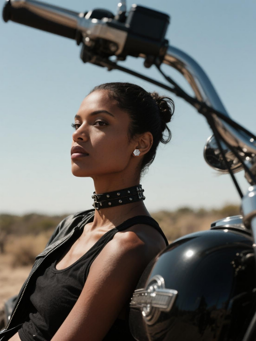 Own Your Bloom hexagonal cross diamond earrings on man with graffiti city backdrop, bold street fashion style, Chicago.